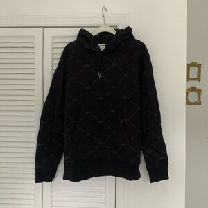 Lacoste L!VE unisex black logo hoodie